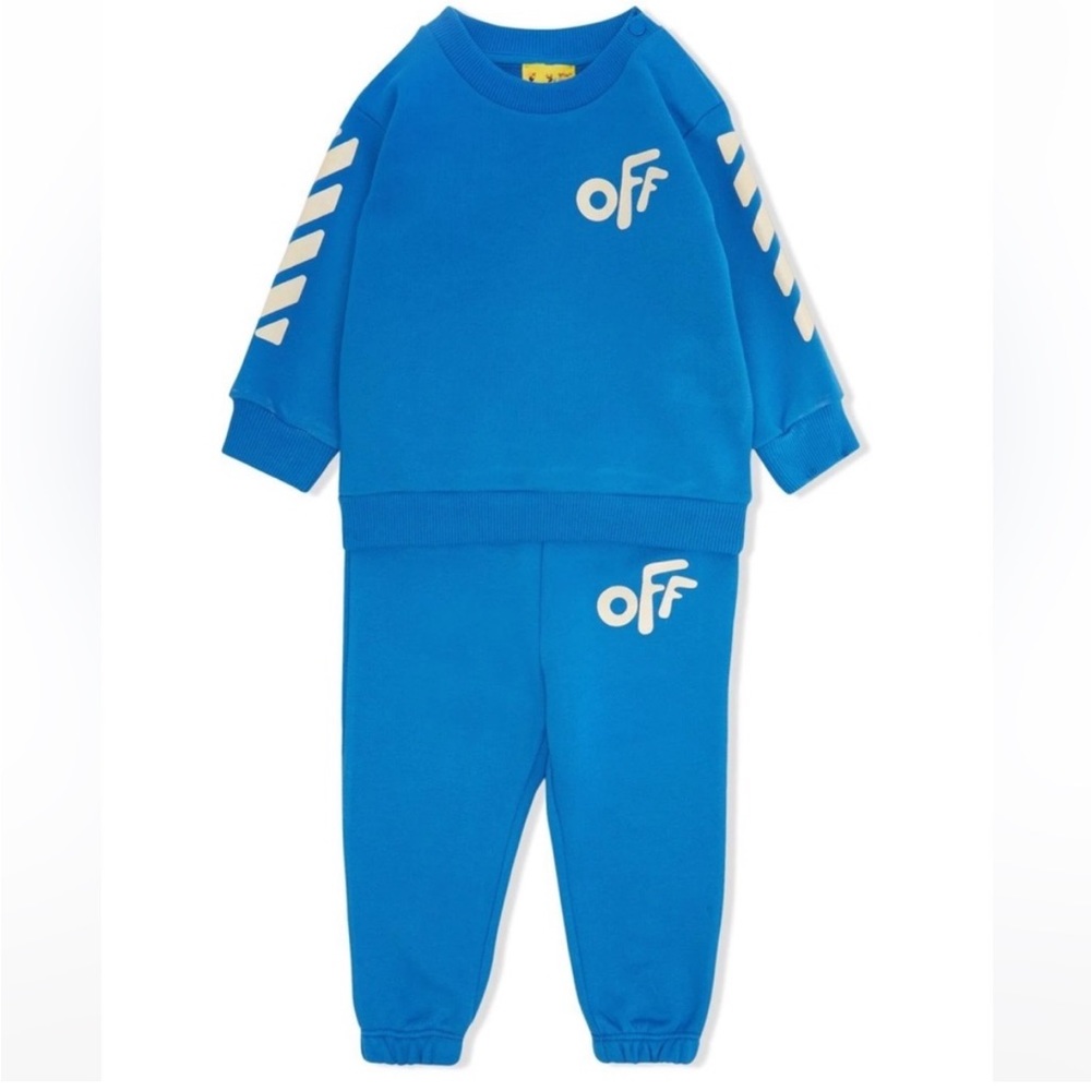 OFF-WHITE Kids Cotton Sweat Set in blue
